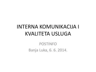 interna komunikacija i kvaliteta usluga