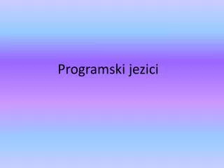 programski jezici