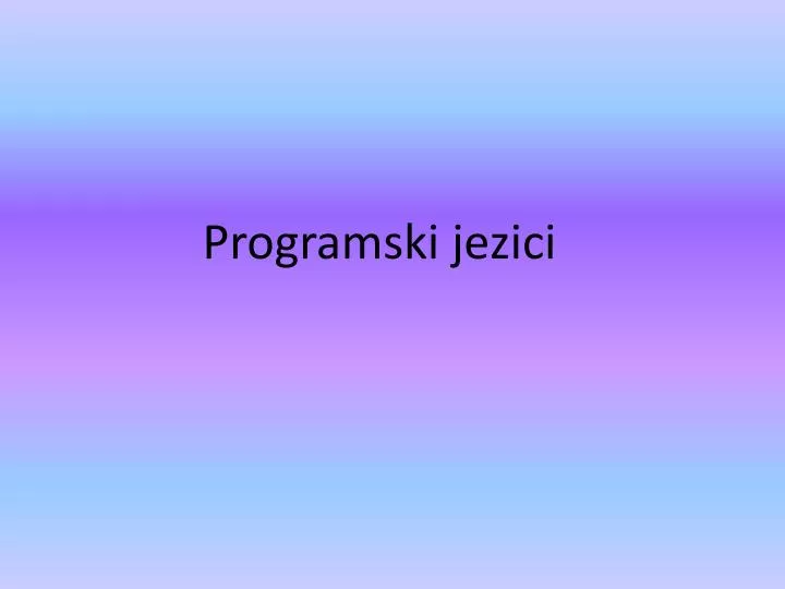 programski jezici