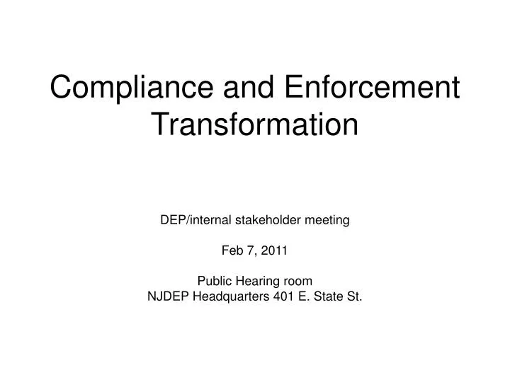 compliance and enforcement transformation