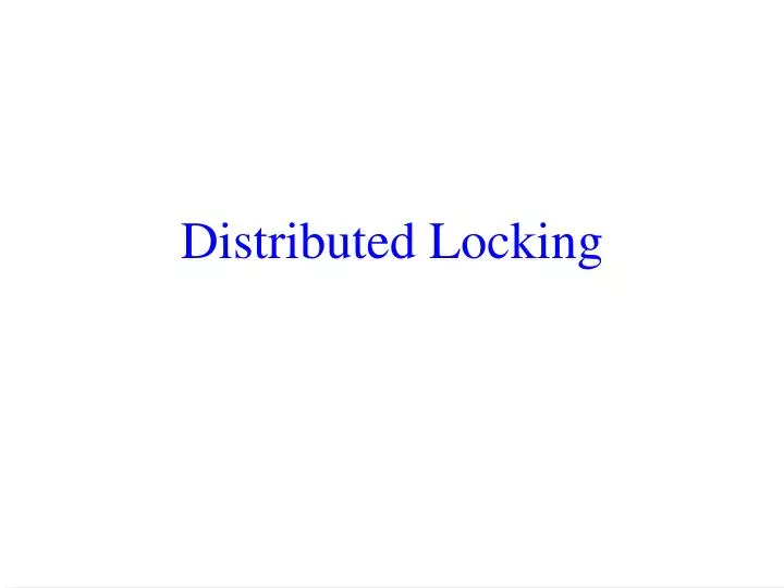 distributed locking