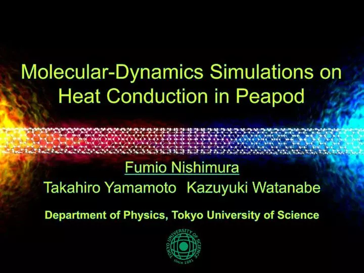 molecular dynamics simulations on heat conduction in peapod