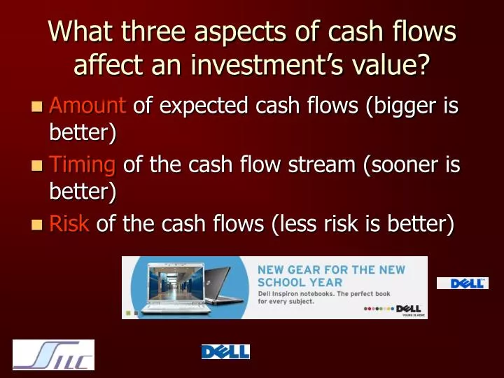 what three aspects of cash flows affect an investment s value