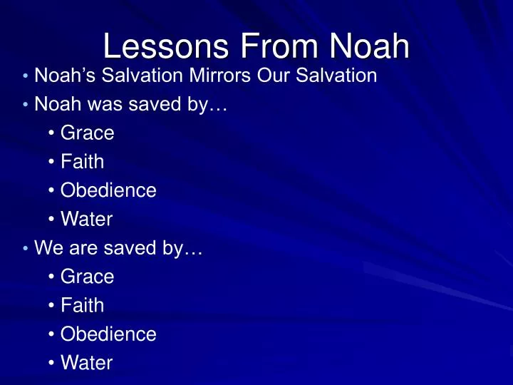 lessons from noah