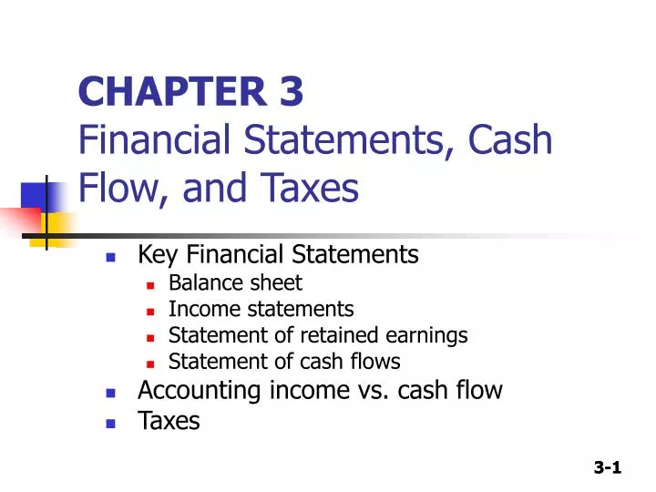 chapter 3 financial statements cash flow and taxes