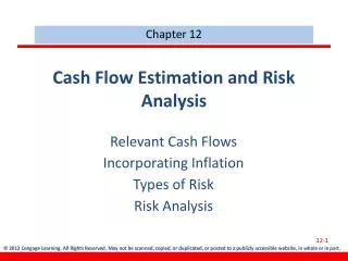 Cash Flow Estimation and Risk Analysis
