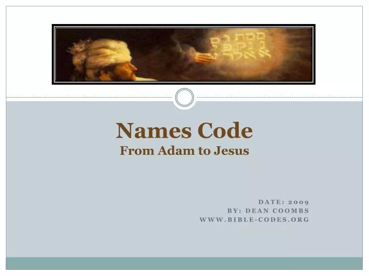 names code from adam to jesus
