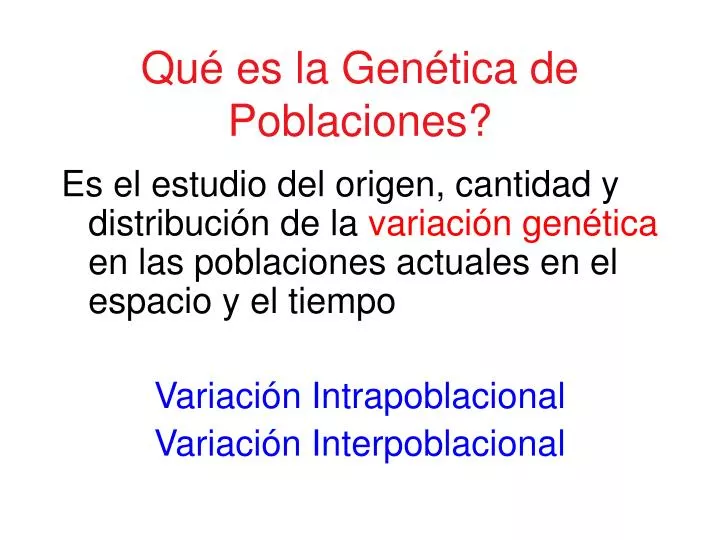 qu es la gen tica de poblaciones