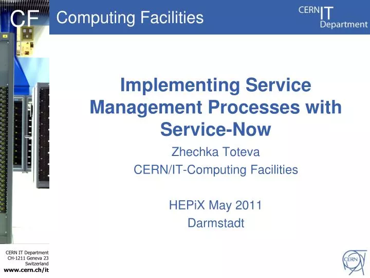 implementing service management processes with service now