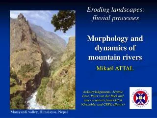Morphology and dynamics of mountain rivers