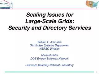 scaling issues for large scale grids security and directory services