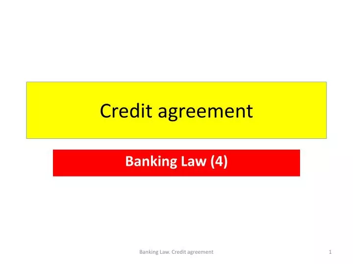 credit agreement