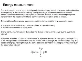 Energy measurement