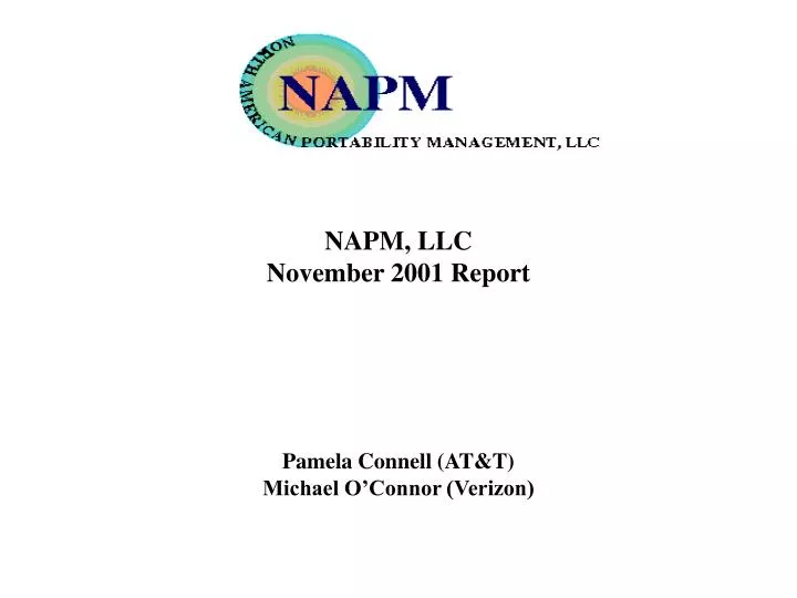 napm llc november 2001 report pamela connell at t michael o connor verizon