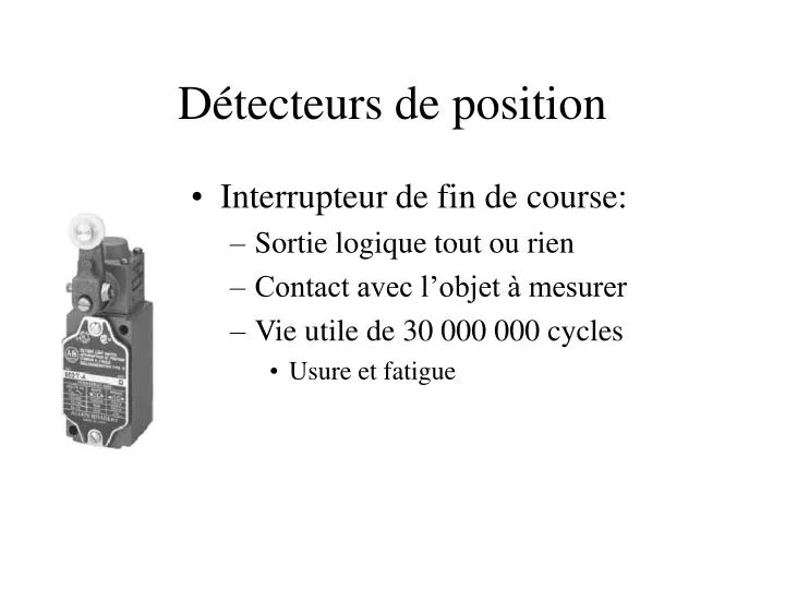 d tecteurs de position