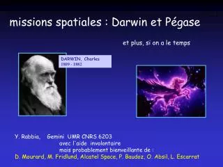 missions spatiales darwin et p gase
