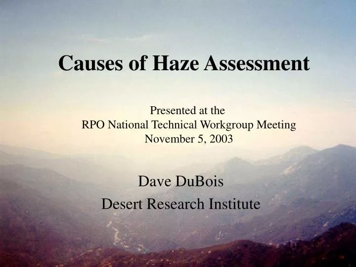 causes of haze assessment