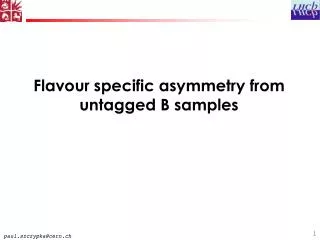 Flavour specific asymmetry from untagged B samples