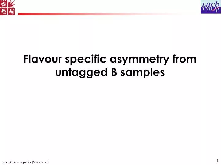 flavour specific asymmetry from untagged b samples