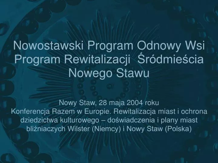nowostawski program odnowy wsi program rewitalizacji r dmie cia nowego stawu