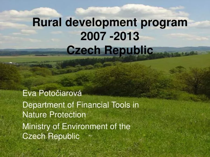 rural development program 2007 2013 czech republic