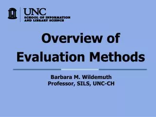 Overview of Evaluation Methods