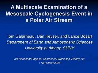 A Multiscale Examination of a Mesoscale Cyclogenesis Event in a Polar Air Stream
