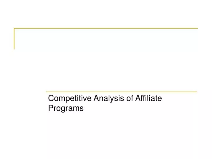 competitive analysis of affiliate programs