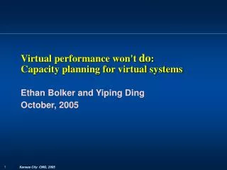 Virtual performance won't do : Capacity planning for virtual systems