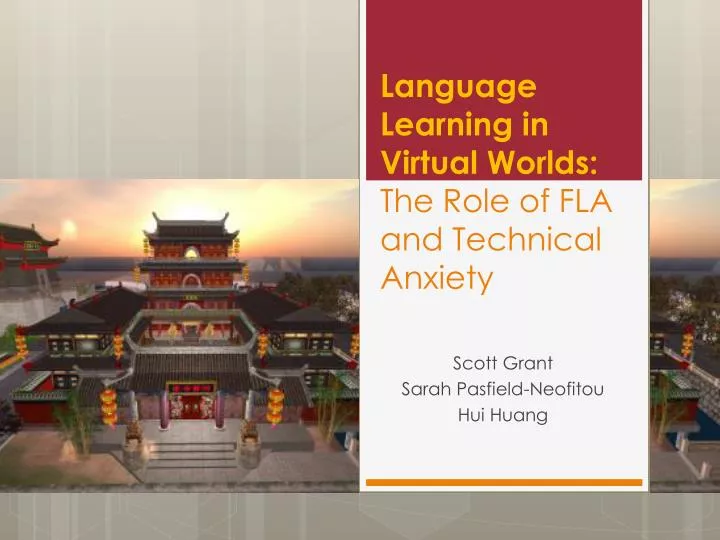 language learning in virtual worlds the role of fla and technical anxiety