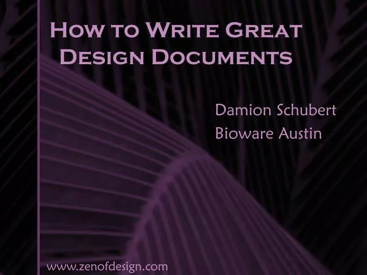 how to write great design documents