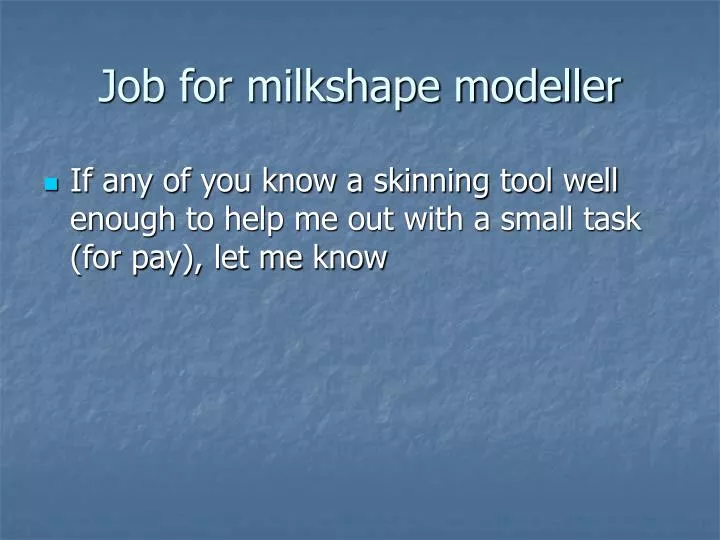 job for milkshape modeller