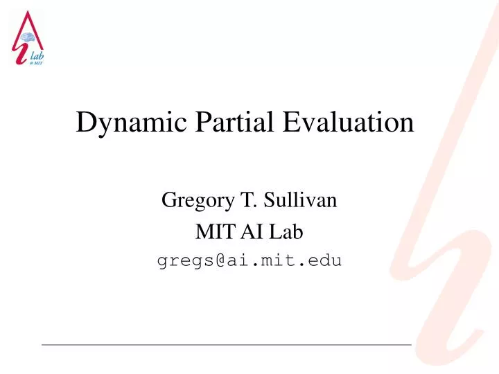 dynamic partial evaluation