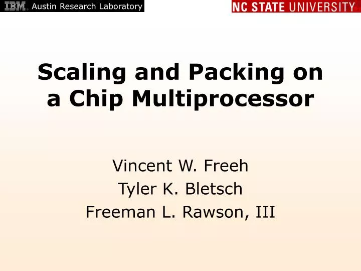 scaling and packing on a chip multiprocessor