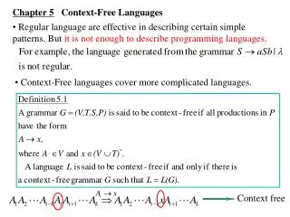 Chapter 5 Context-Free Languages