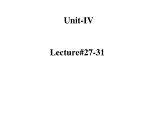 Lecture#27-31