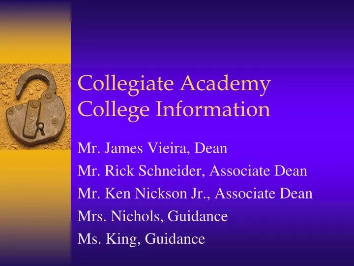 collegiate academy college information