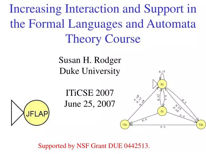 increasing interaction and support in the formal languages and automata theory course