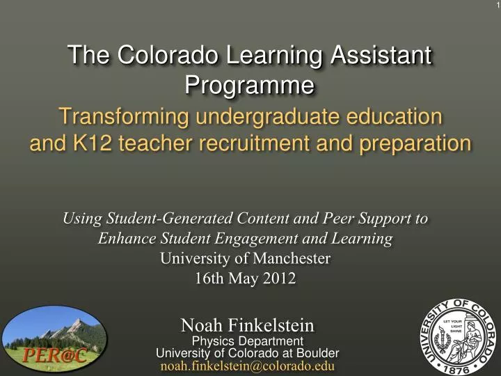 the colorado learning assistant programme