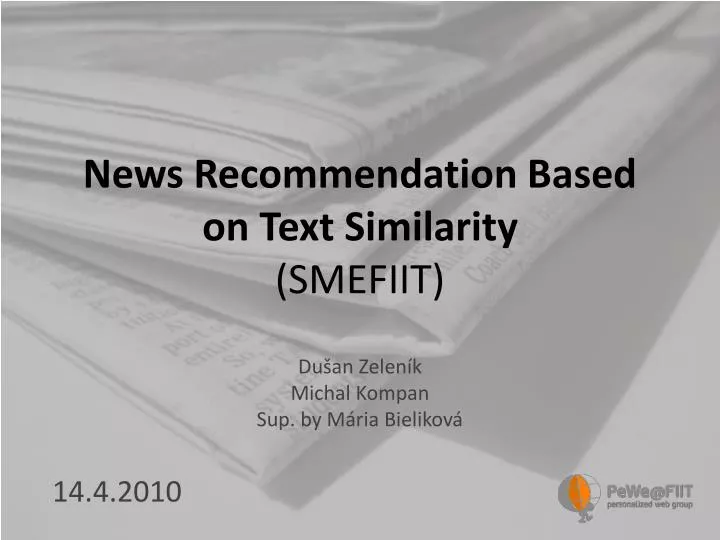 news recommendation based on text similarity smefiit