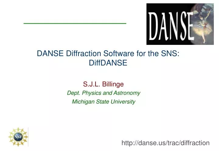 danse diffraction software for the sns diffdanse