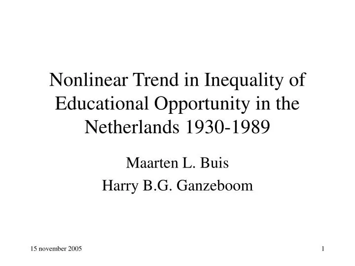 nonlinear trend in inequality of educational opportunity in the netherlands 1930 1989