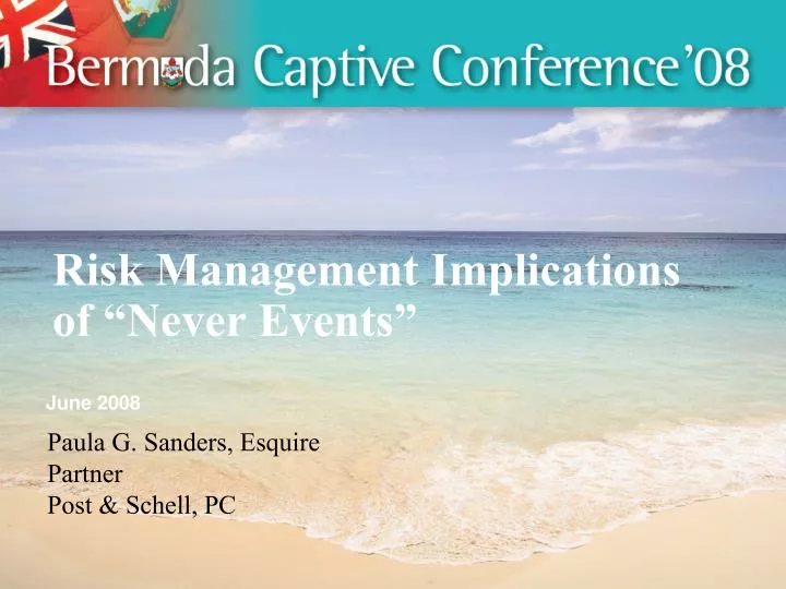 risk management implications of never events