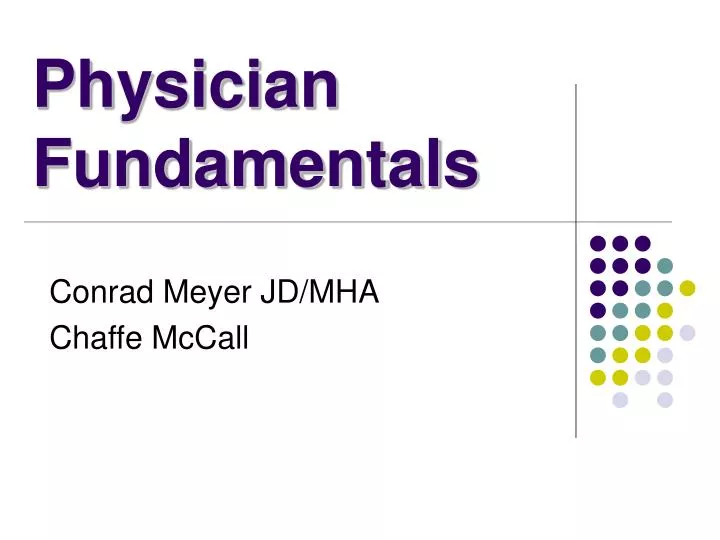 physician fundamentals