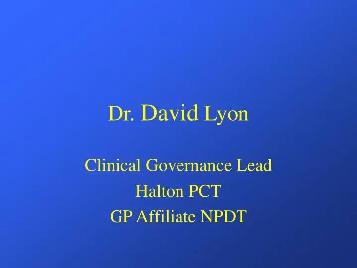 dr david lyon