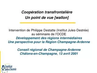 coop ration transfrontali re un point de vue wallon