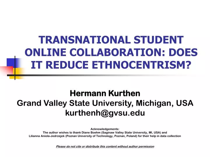 transnational student online collaboration does it reduce ethnocentrism