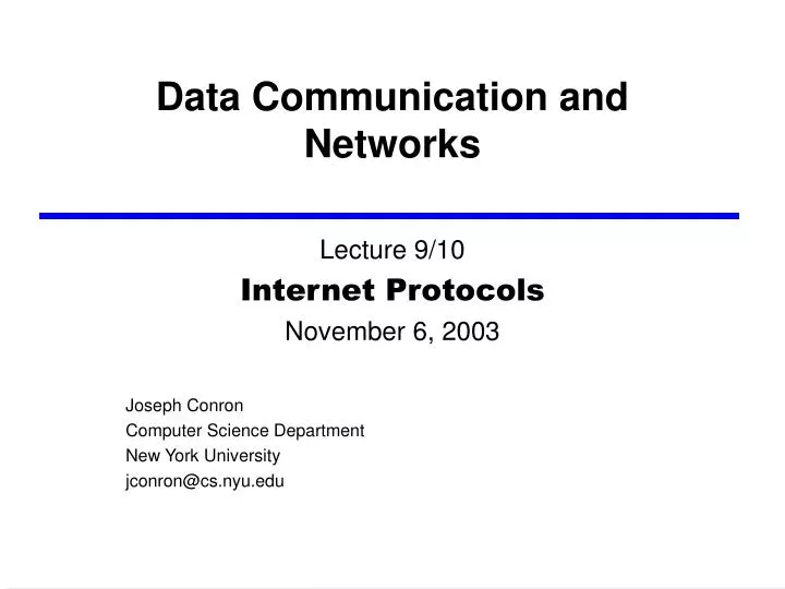 data communication and networks