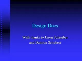 Design Docs