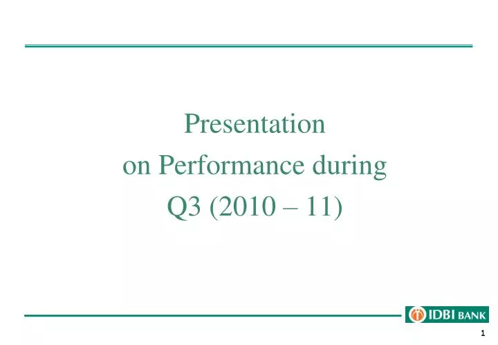 presentation on performance during q3 2010 11